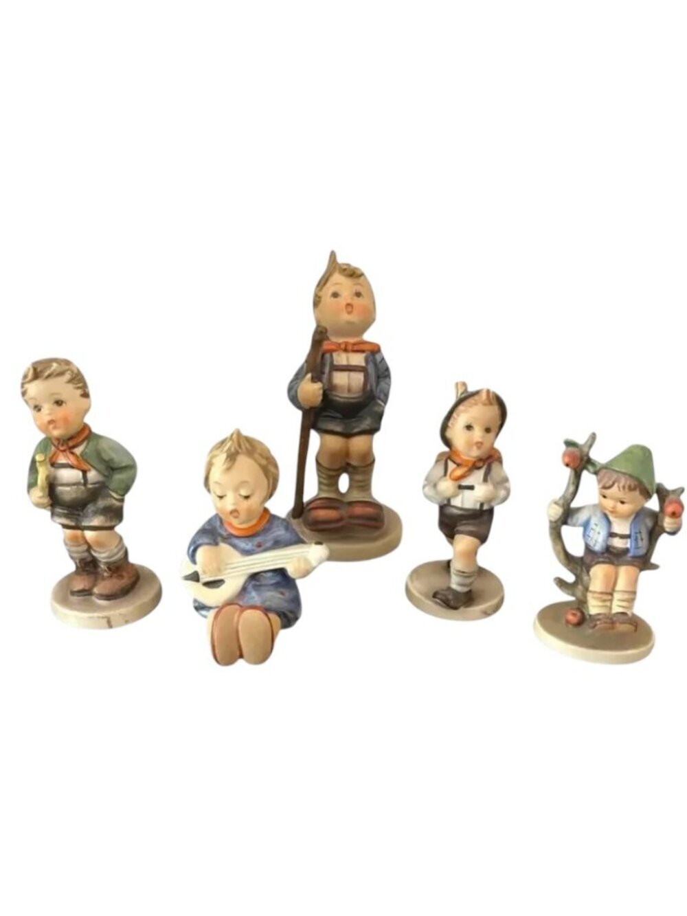 Lot 5 Goebel Hummel Figurines TMK-6 Apple Tree Boy Little Hiker Germany Vintage